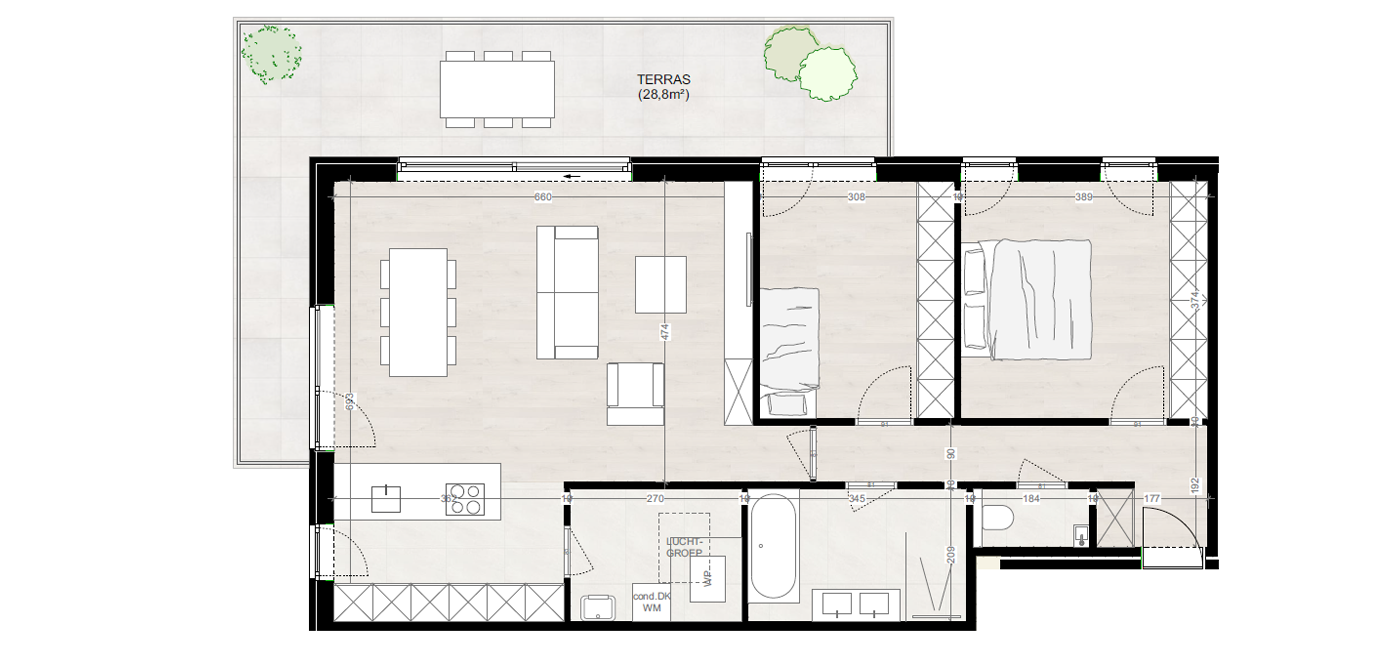 Parkappartement gebouw A Verdieping 1 Appartement 1