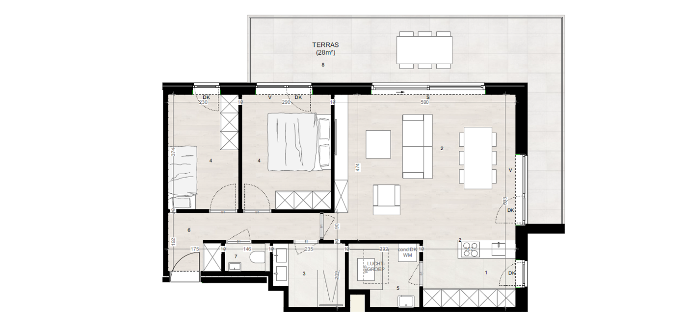 Parkappartement gebouw A Verdieping 1 Appartement 1