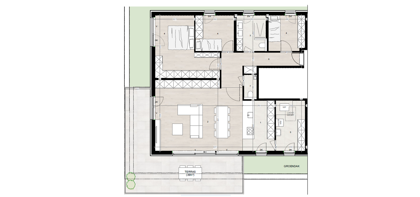 Parkappartement gebouw A Verdieping 2 Appartement 1
