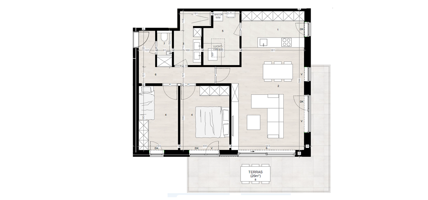 Parkappartement gebouw B Verdieping 1 Appartement 1