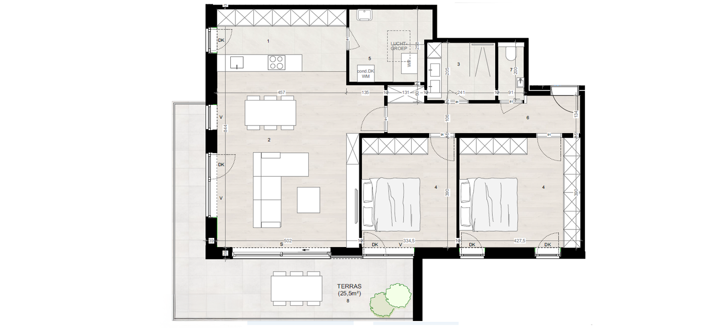 Parkappartement gebouw B Verdieping 1 Appartement 1
