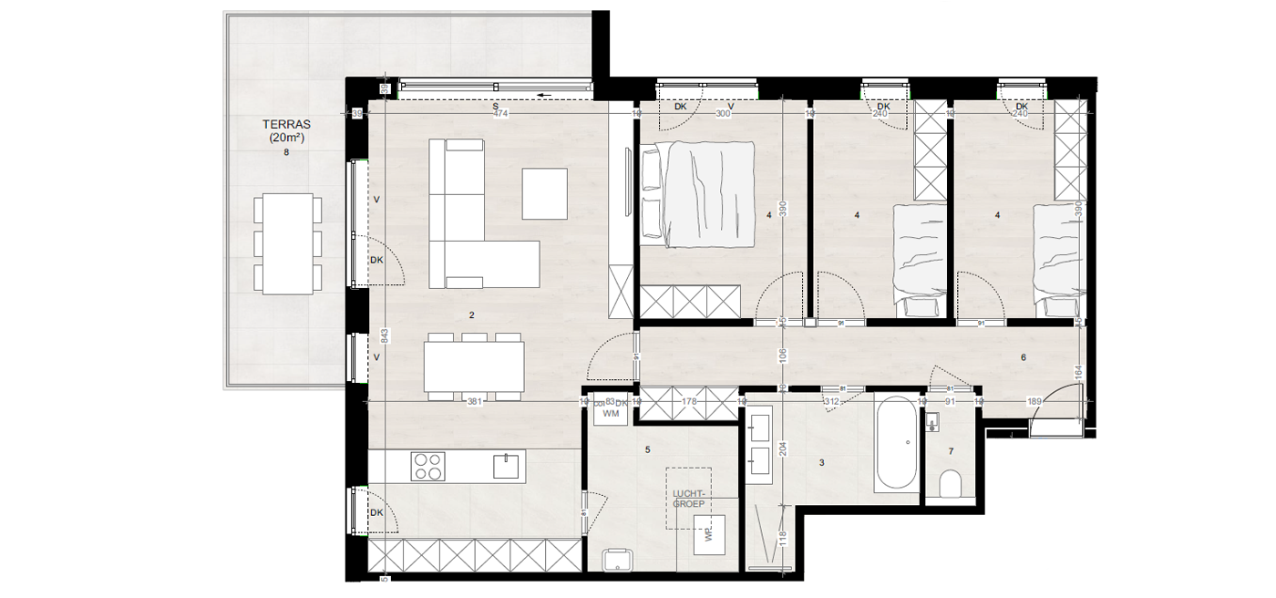 Parkappartement gebouw B Verdieping 1 Appartement 1